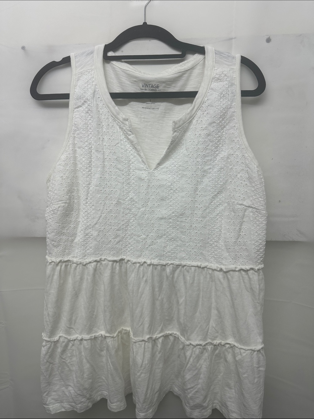 Vintage Inspired White Sleeveless Eyelet Peplum Blouse